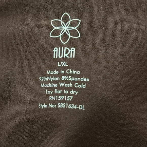 AURA Sleeveless Thong tank top Bodysuit ultra stretch deep chocolate brown L XL - Picture 11 of 17